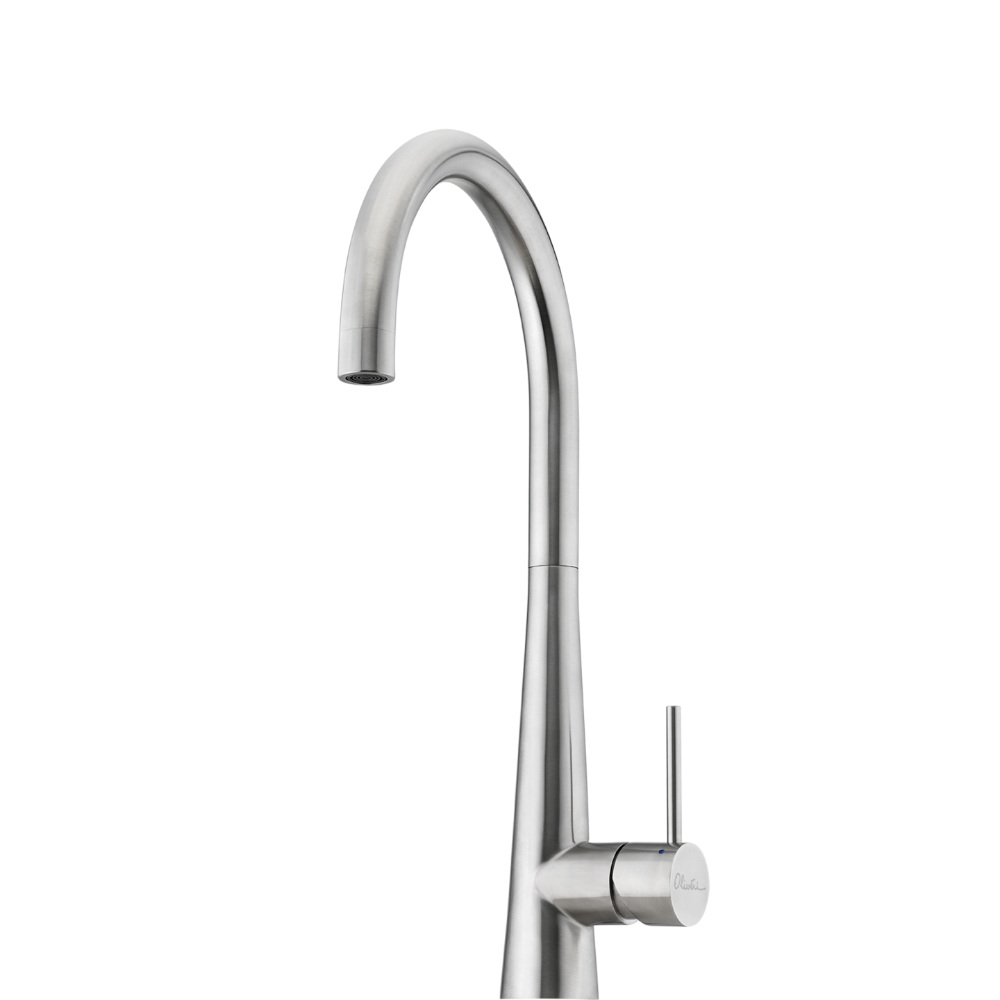 OLIVERI ESSENTE GOOSE NECK LEAD FREE KITCHEN MIXER 443MM STAINLESS STEEL