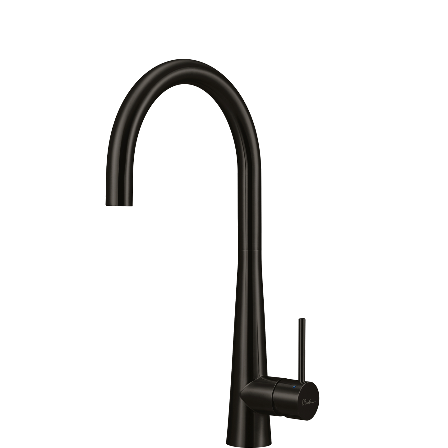 OLIVERI ESSENTE 316 LEAD FREE GOOSE NECK KITCHEN MIXER 443MM BRUSHED BLACK