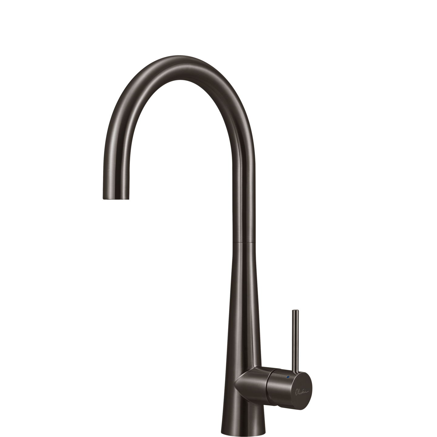 OLIVERI ESSENTE 316 LEAD FREE GOOSE NECK KITCHEN MIXER 443MM GUNMETAL