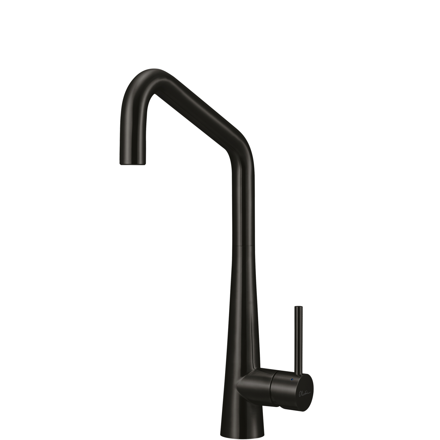 OLIVERI ESSENTE 316 LEAD FREE SQUARE GOOSE NECK KITCHEN MIXER 443MM BRUSHED BLACK