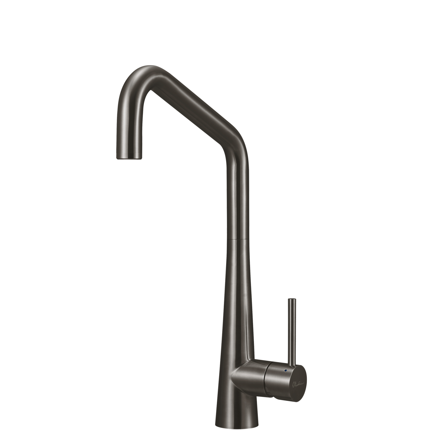 OLIVERI ESSENTE 316 LEAD FREE SQUARE GOOSE NECK KITCHEN MIXER 443MM GUN METAL