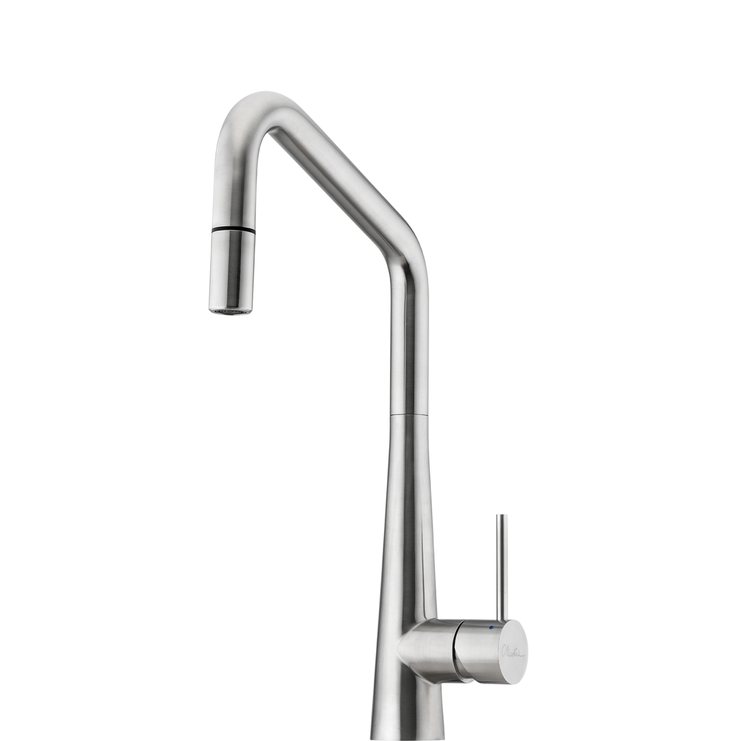OLIVERI ESSENTE 316 LEAD FREE SQUARE GOOSE NECK PULL OUT KITCHEN MIXER 424MM STAINLESS STEEL