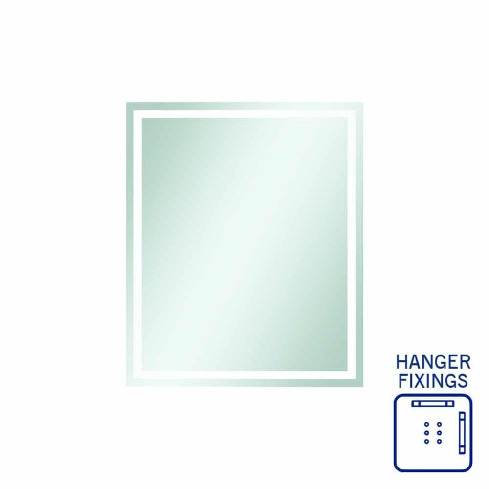 THERMOGROUP ABLAZE RECTANGLE MIRROR WITH SANDBLASTED BORDER 750X900MM