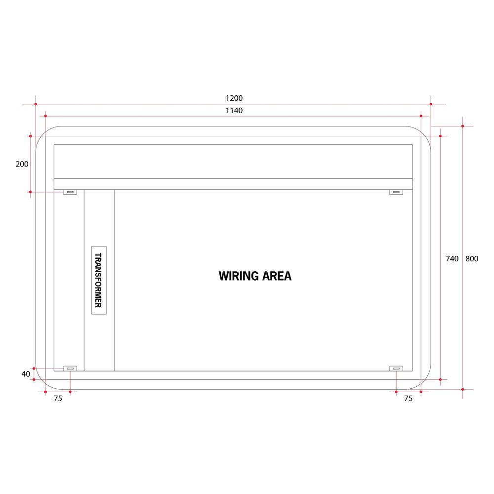THERMOGROUP ABLAZE PREMIUM SSC RANGE BACK-LIT MIRROR 1200X800MM