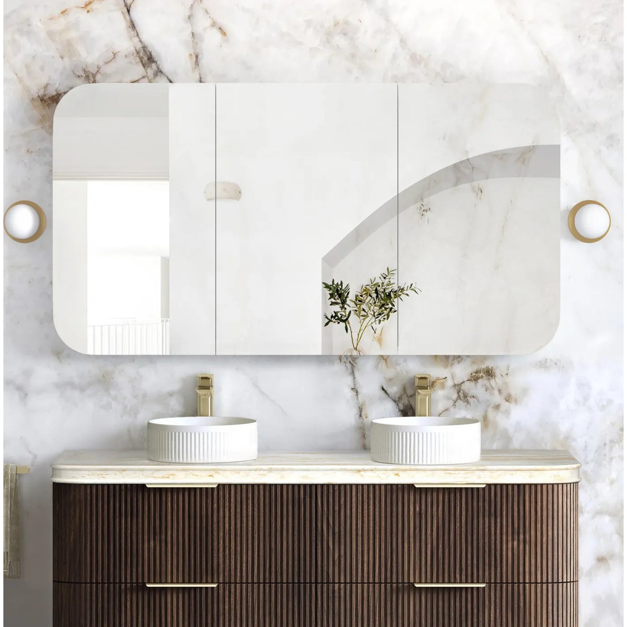 OTTI NEWPORT SABLE WALNUT SHAVING CABINET 1500X750MM