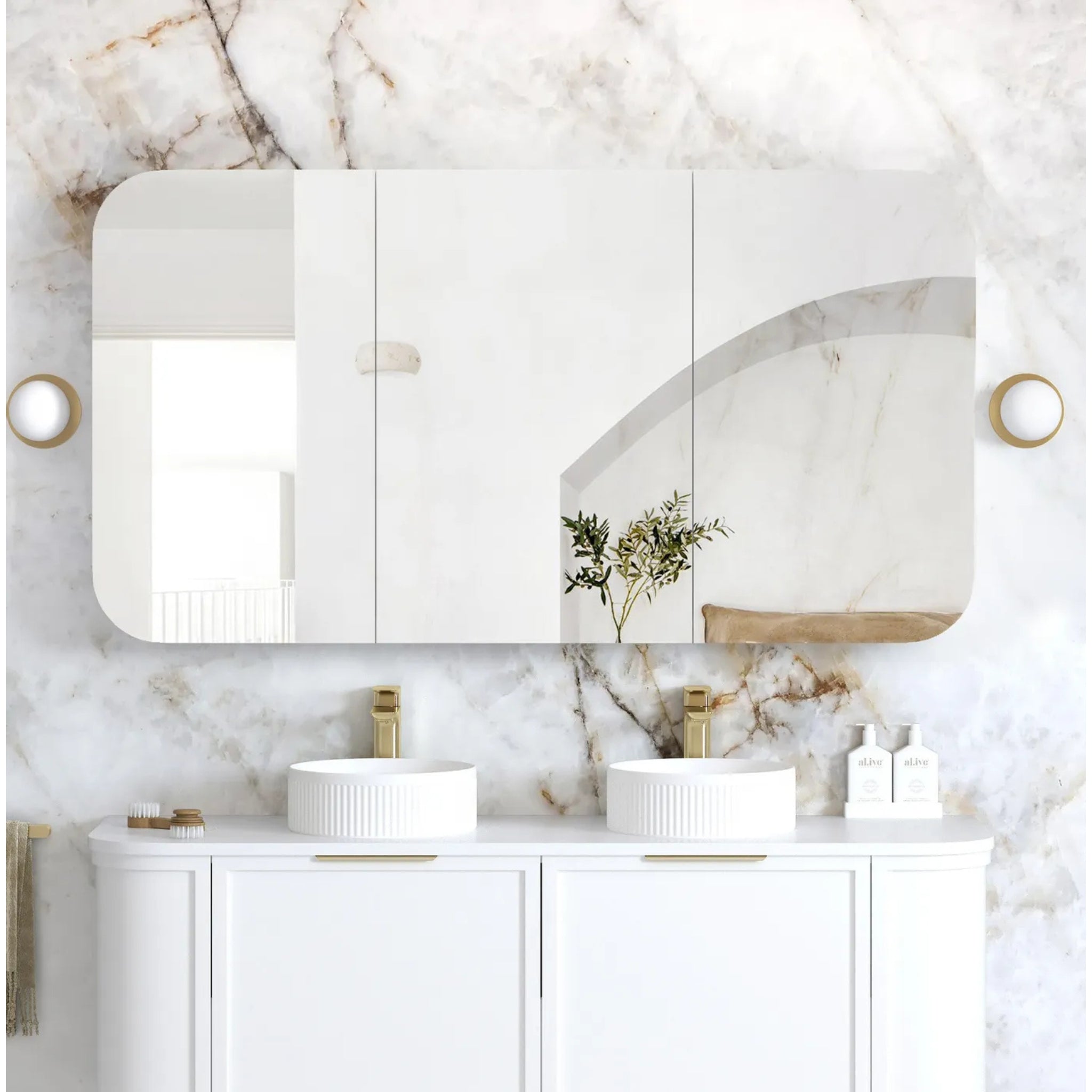OTTI NEWPORT MATTE WHITE SHAVING CABINET 1500X750MM