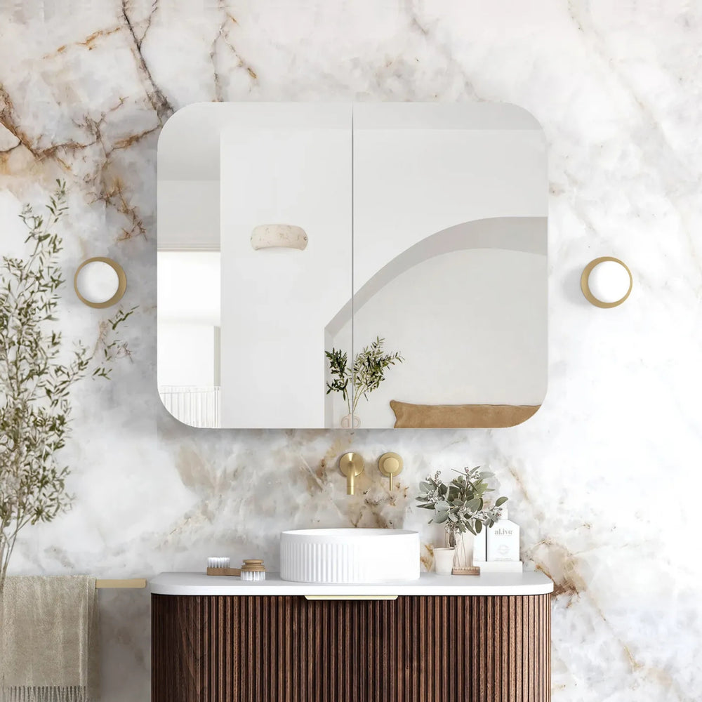 OTTI NEWPORT SABLE WALNUT SHAVING CABINET 900X750MM