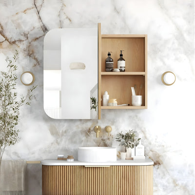 OTTI NEWPORT WOODLAND OAK SHAVING CABINET 900X750MM