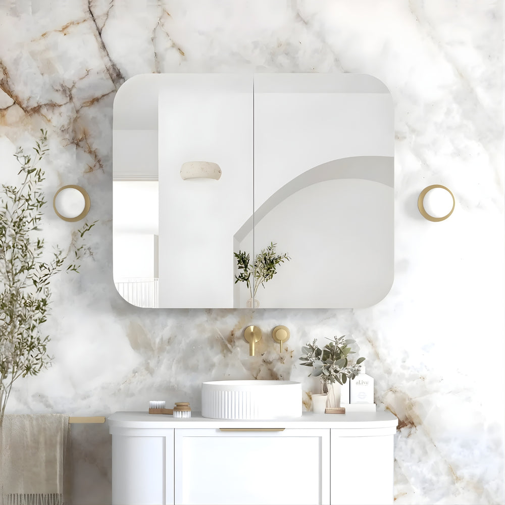 OTTI NEWPORT MATTE WHITE SHAVING CABINET 900X750MM