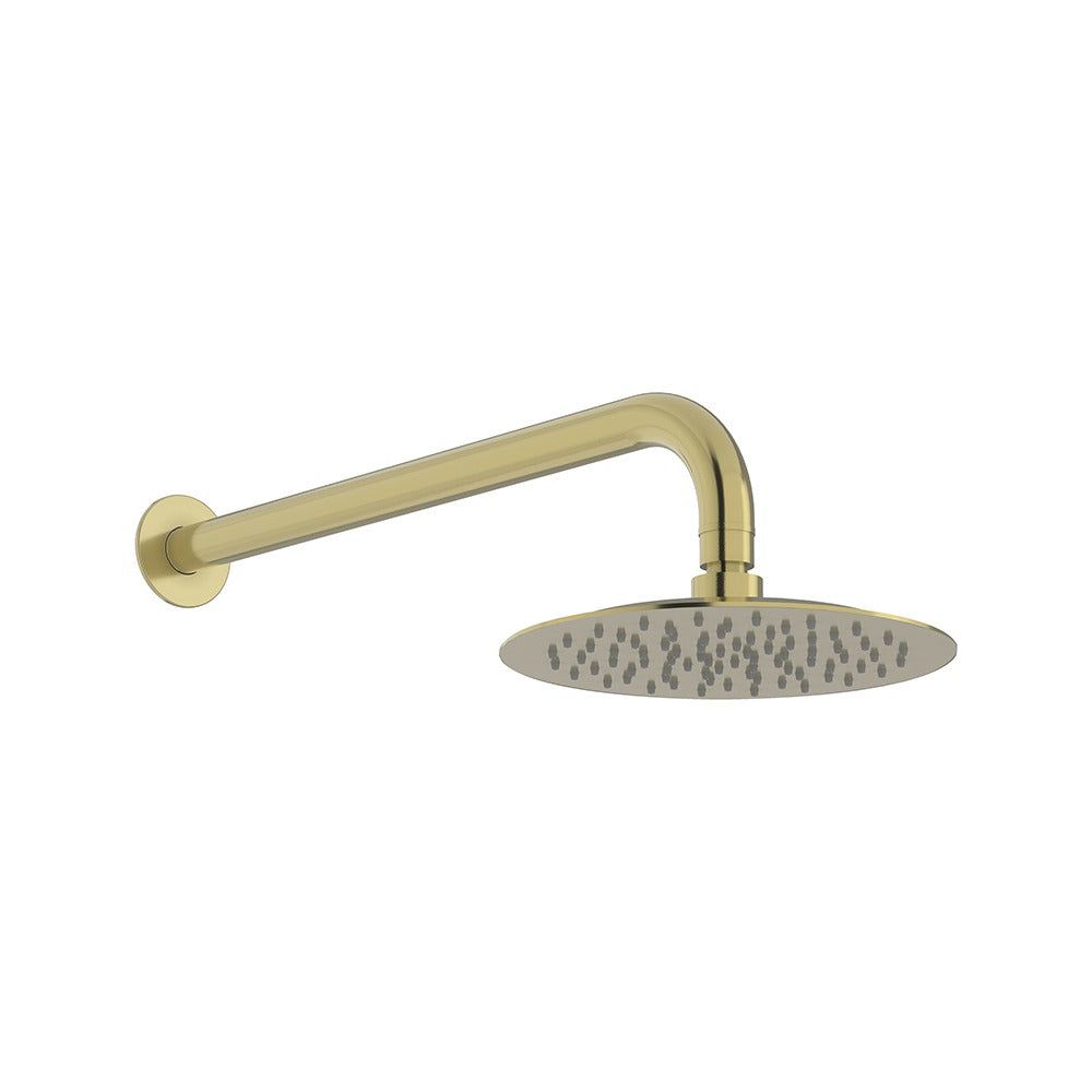 LINKWARE ELLE 316 RAIN SHOWER HEAD AND ARM 250MM BRUSHED GOLD