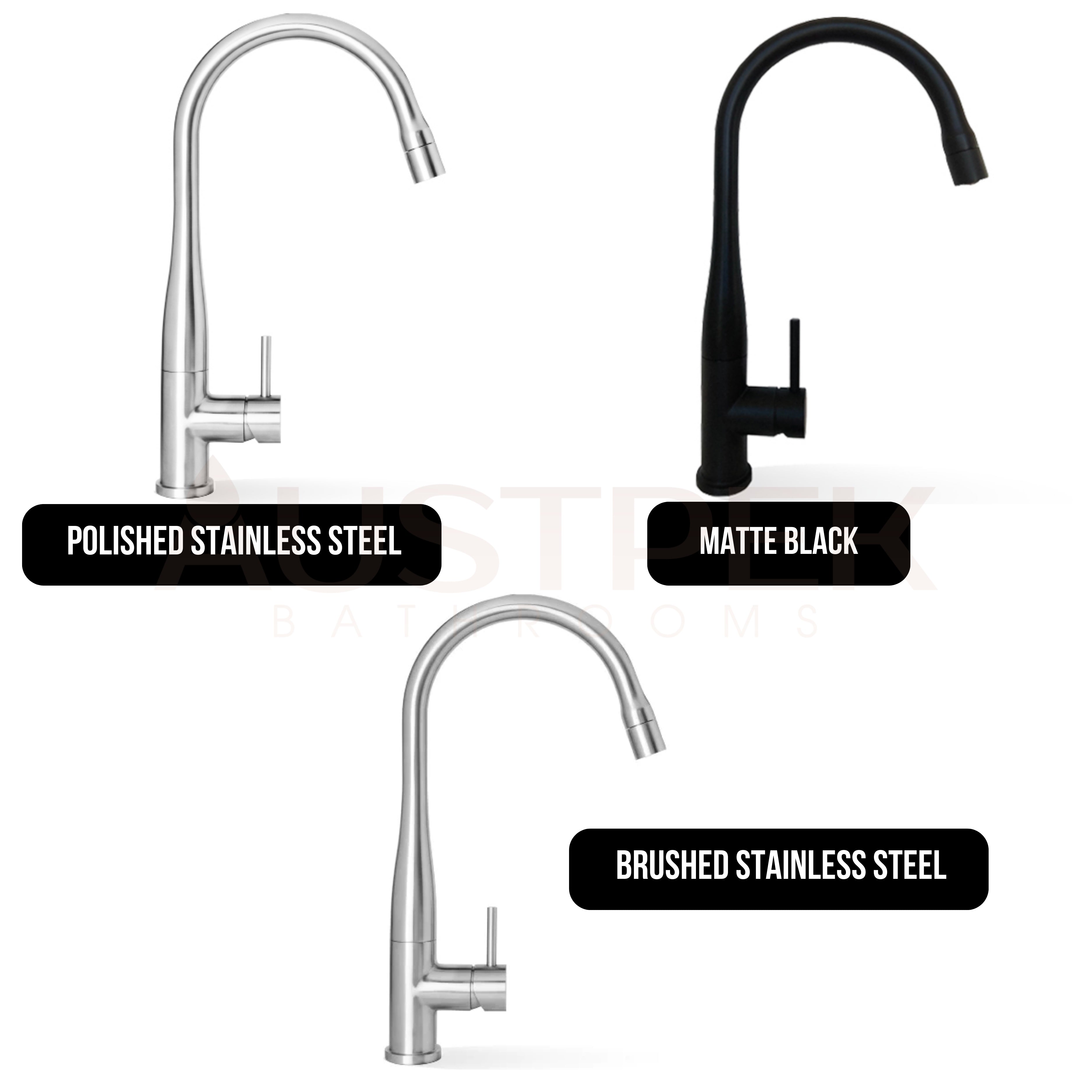 LINKWARE ELLE STEEL PULL OUT MIXER 460MM POLISHED STAINLESS STEEL