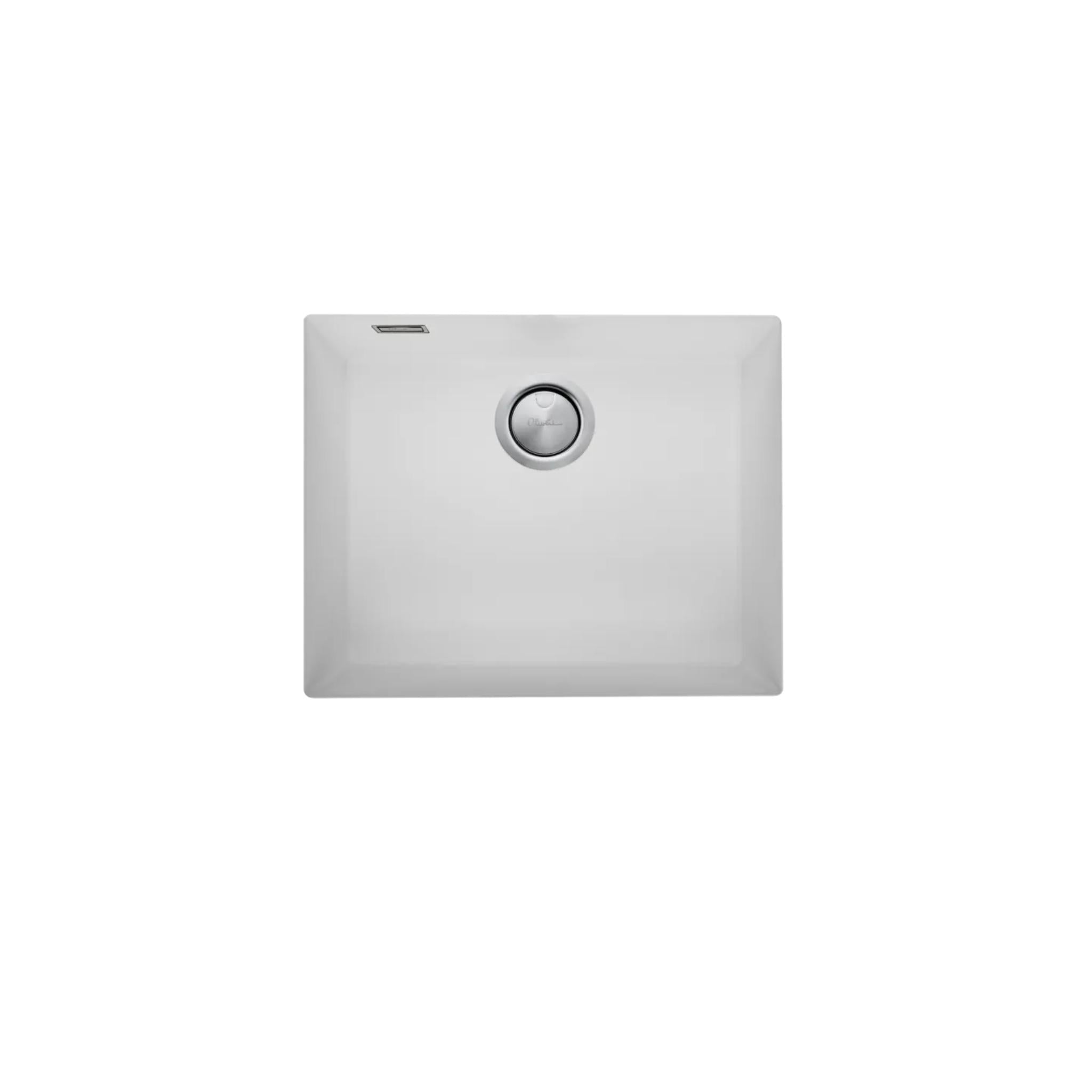 OLIVERI SANTORINI SINGLE BOWL UNDERMOUNT KITCHEN AND LAUNDRY SINK WITH OVERFLOW WHITE 560MM