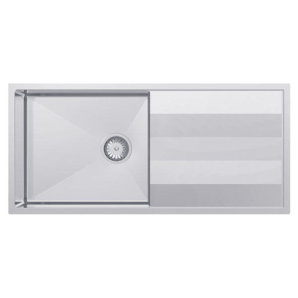 SCHOCK LUGANO SINGLE BOWL KITCHEN SINK WITH DRAINER STAINLESS STEEL 960MM