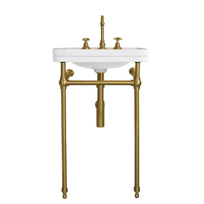 TURNER HASTINGS STAFFORD NUOVO BASIN STAND BRUSHED BRASS 585MM