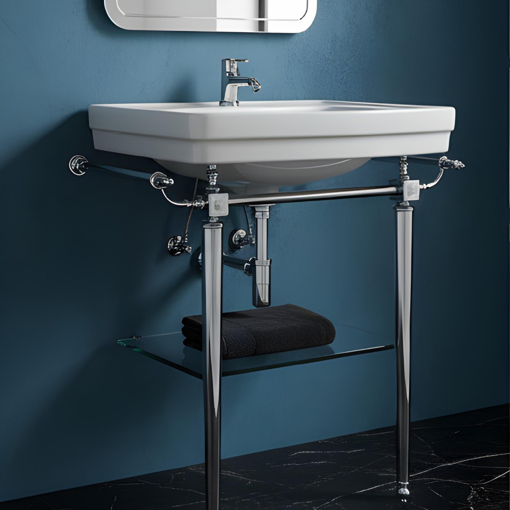 TURNER HASTINGS STAFFORD ENGLISH BASIN STAND CHROME 585MM