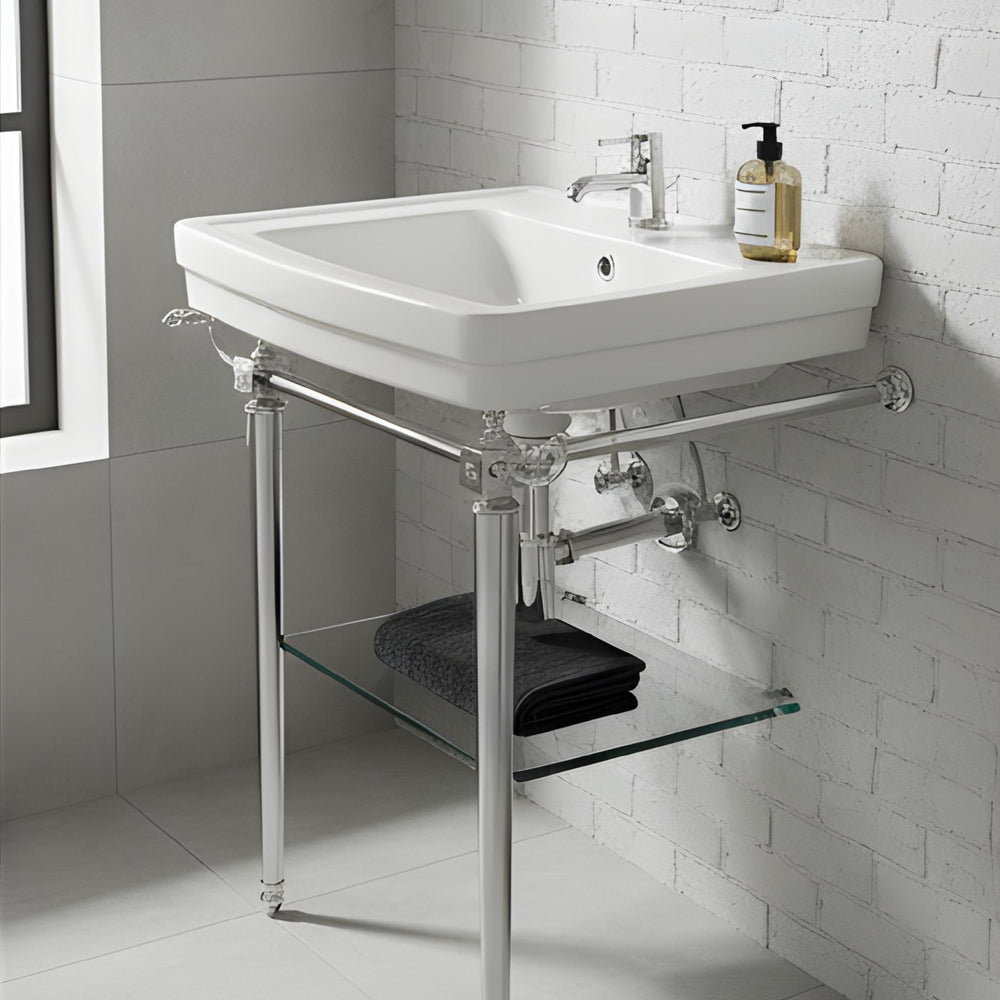 TURNER HASTINGS STAFFORD ENGLISH BASIN STAND CHROME 585MM
