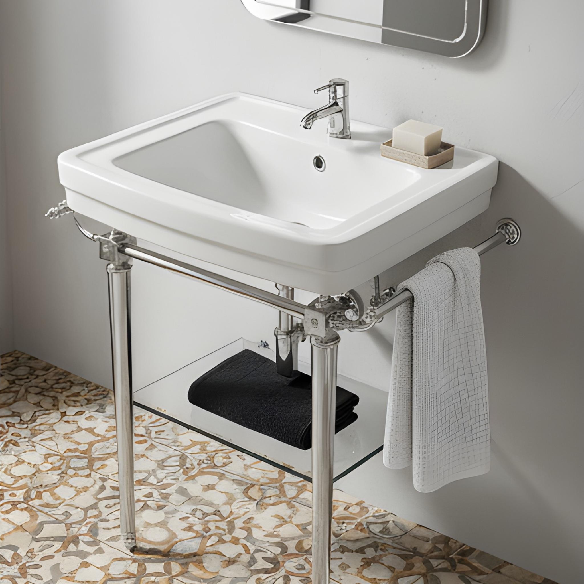 TURNER HASTINGS STAFFORD ENGLISH BASIN STAND CHROME 585MM