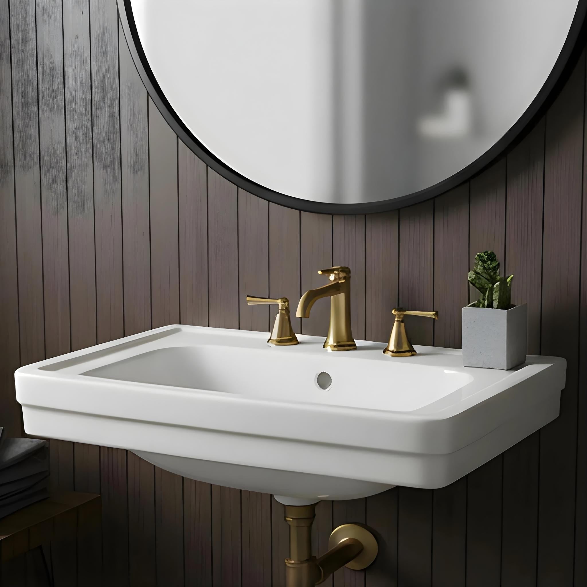 TURNER HASTINGS STAFFORD WALL HUNG BASIN GLOSS WHITE 585MM