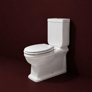 TURNER HASTINGS STAFFORD BACK TO WALL TOILET SUITE GLOSS WHITE WITH CHROME HINGES