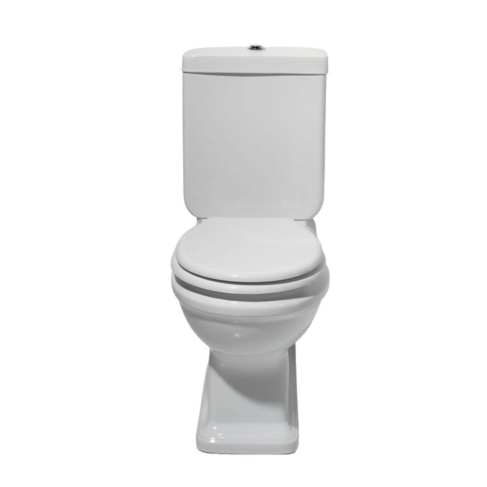 TURNER HASTINGS STAFFORD BACK TO WALL TOILET SUITE GLOSS WHITE WITH CHROME HINGES