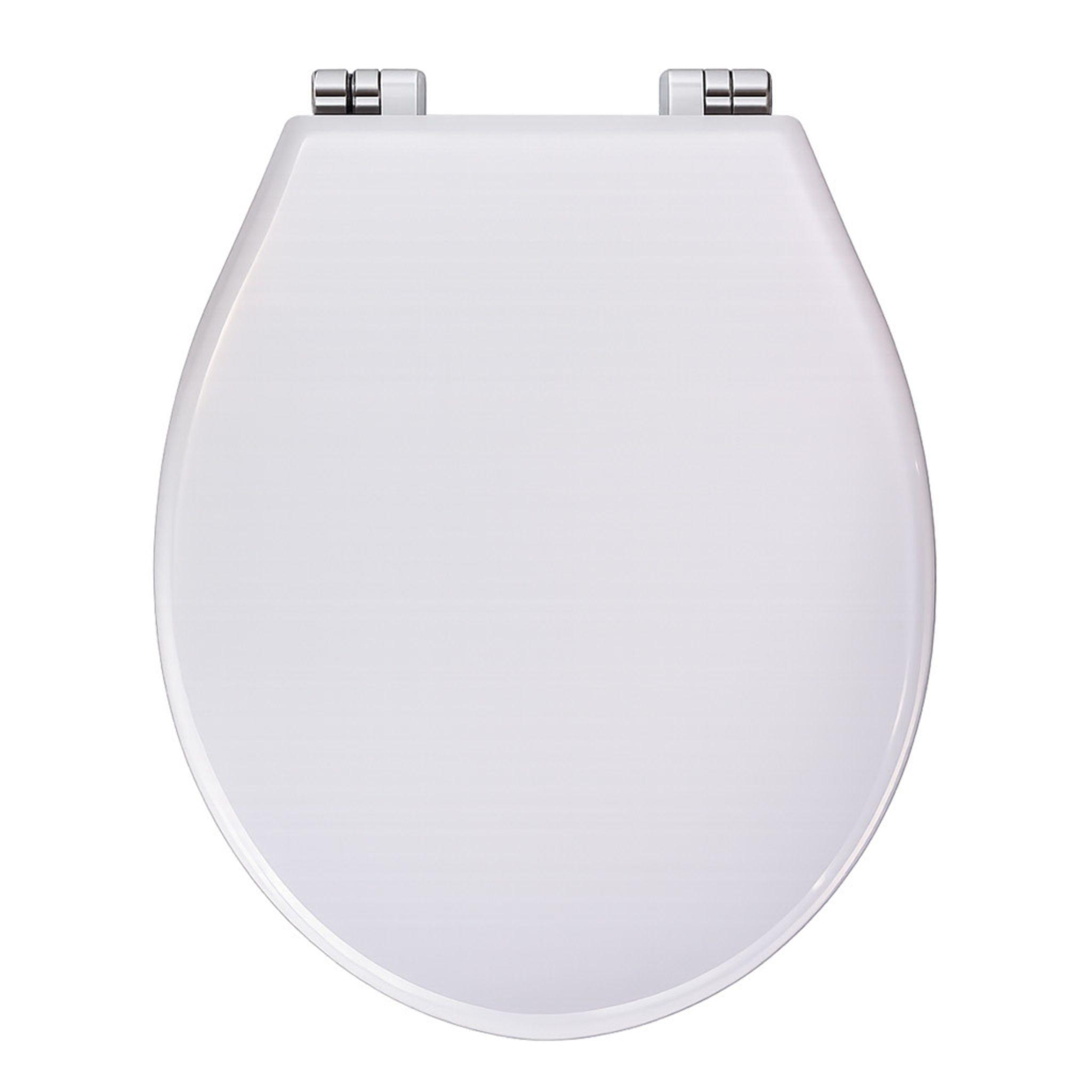 TURNER HASTINGS STAFFORD BACK TO WALL TOILET SUITE GLOSS WHITE WITH CHROME HINGES