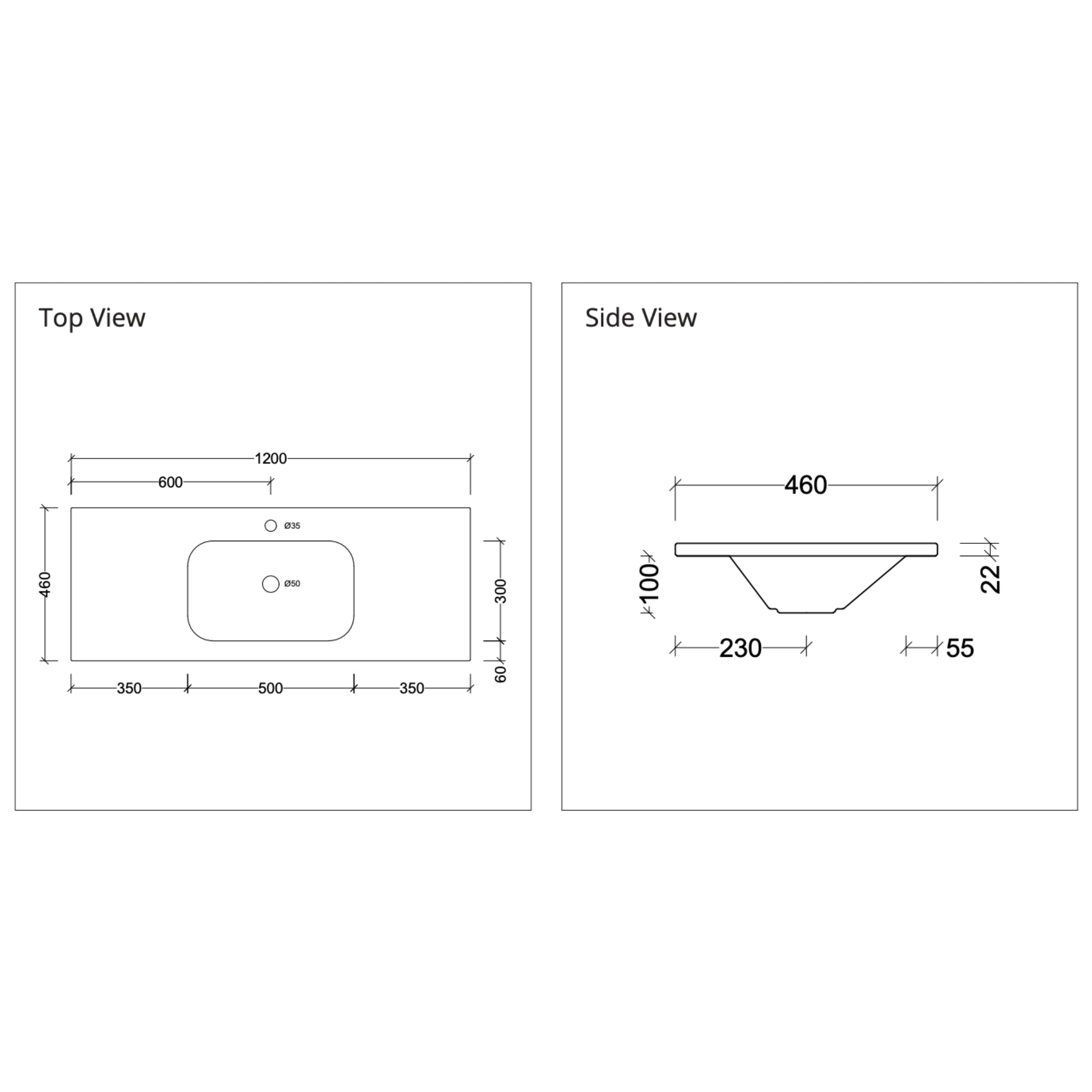 DUROCLASS STADIUM GLOSS WHITE SINGLE BOWL UNDERMOUNT VANITY TOP (MULTIPLE SIZES AVAILABLE)