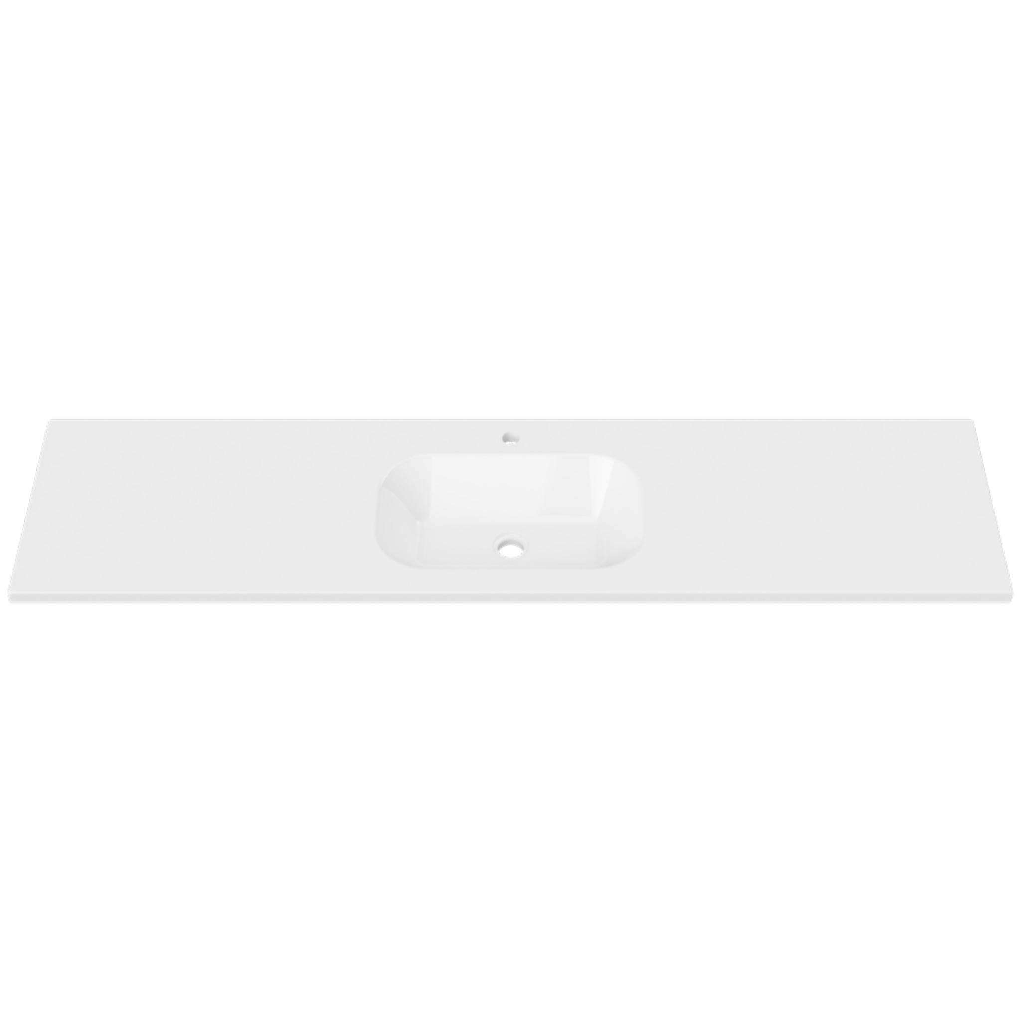 DUROCLASS STADIUM GLOSS WHITE SINGLE BOWL UNDERMOUNT VANITY TOP (MULTIPLE SIZES AVAILABLE)