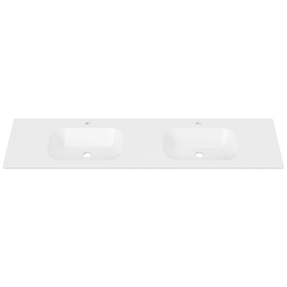 DUROCLASS STADIUM GLOSS WHITE DOUBLE BOWL UNDERMOUNT VANITY TOP (AVAILABLE IN 1500MM AND 1800MM)