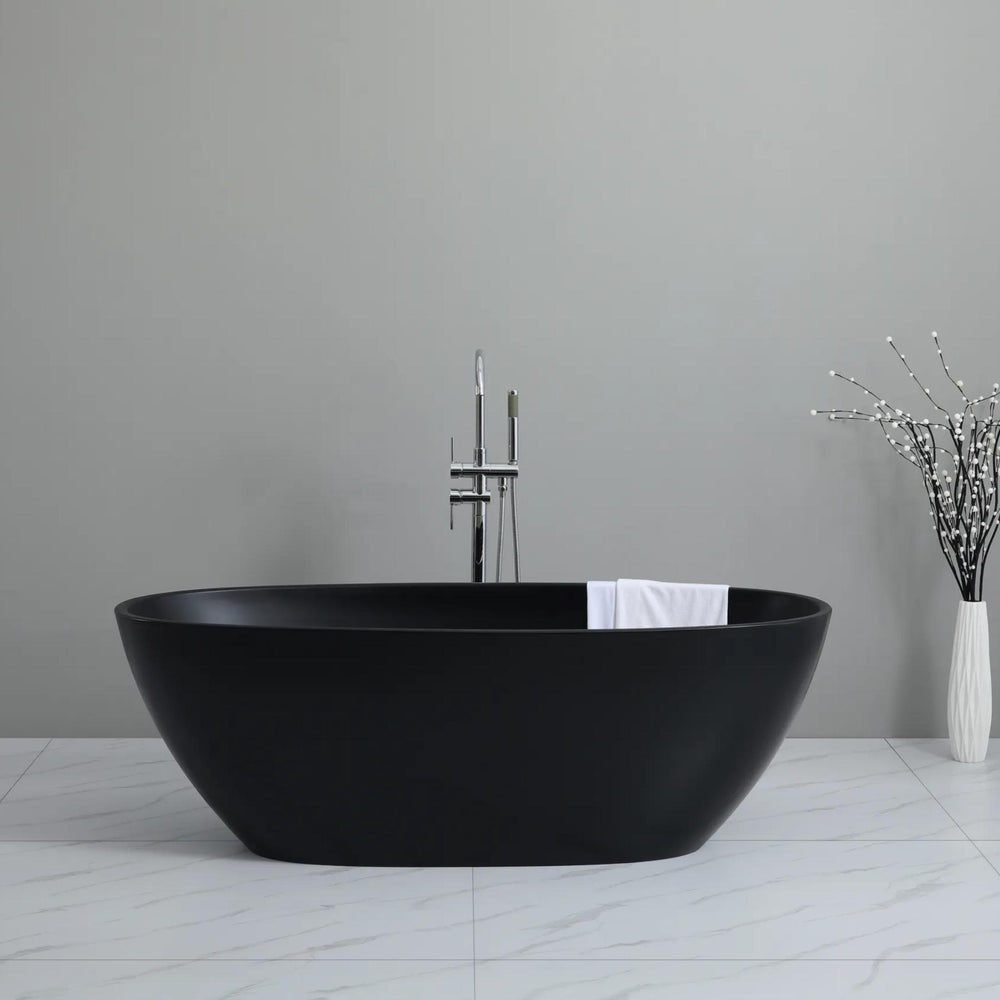 POSEIDON STELLA FREE STANDING BATHTUB MATTE BLACK 1700MM