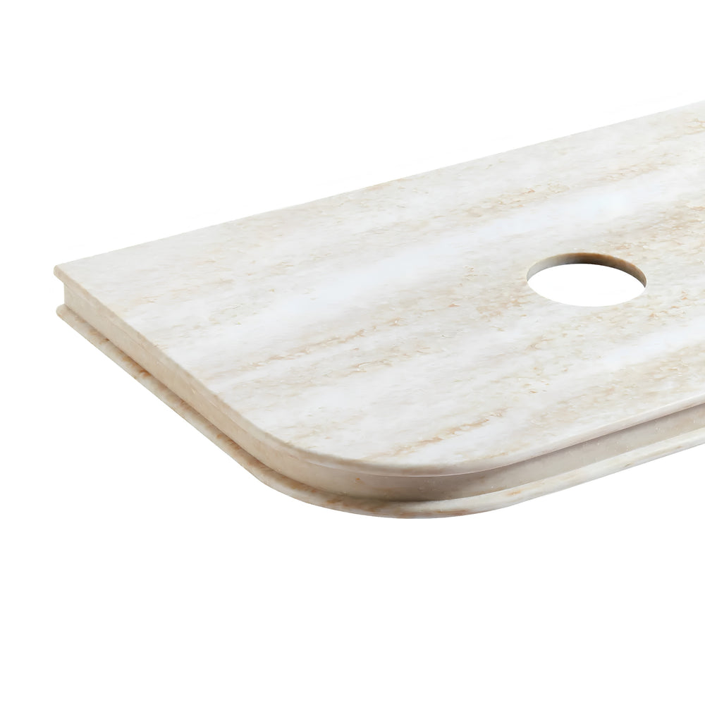 OTTI ENGLISH EDGE SAND DUNE ABOVE COUNTER DOUBLE VANITY SOLID SURFACE STONE TOP (AVAILABLE IN 1500MM AND 1800MM)