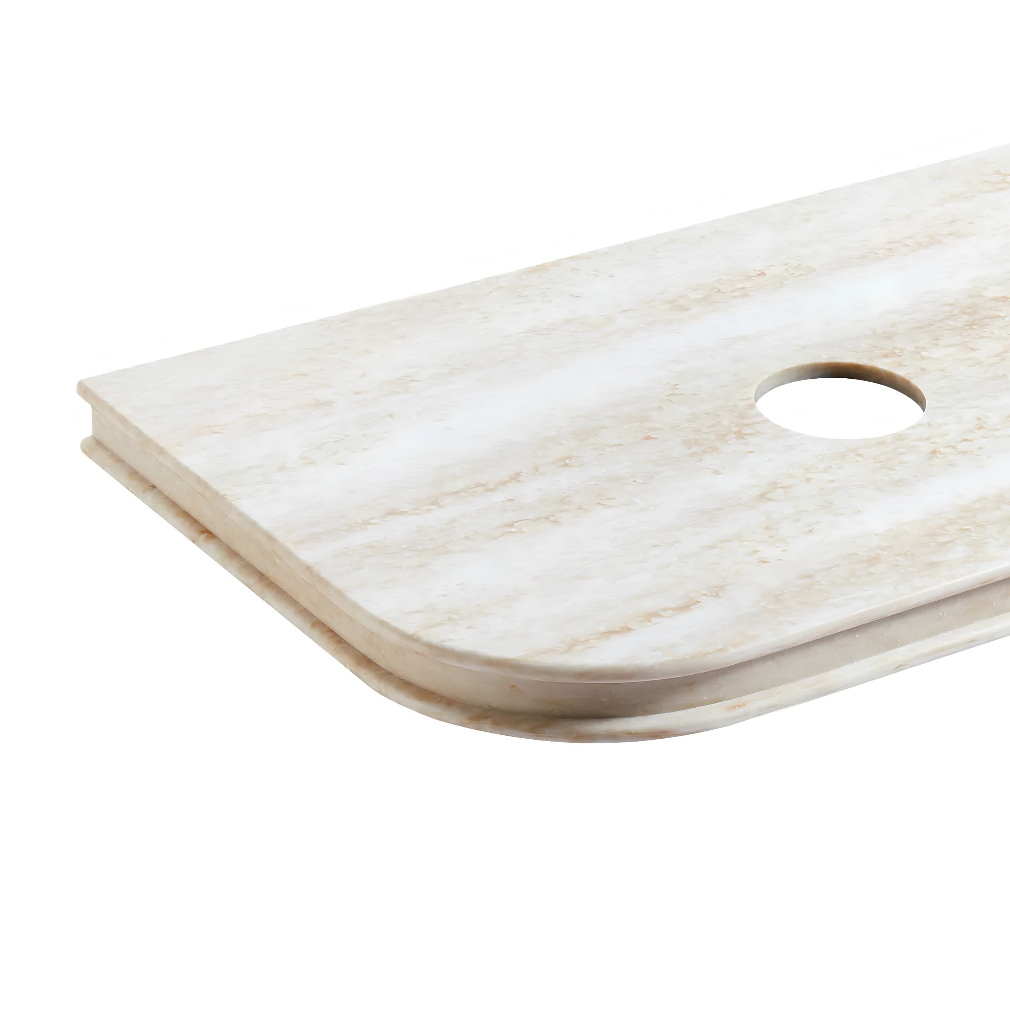 OTTI ENGLISH EDGE SAND DUNE ABOVE COUNTER DOUBLE VANITY SOLID SURFACE STONE TOP (AVAILABLE IN 1500MM AND 1800MM)