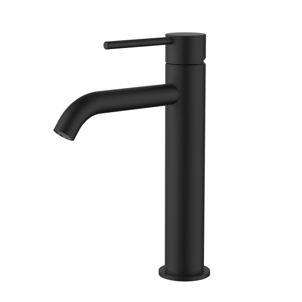 MODERN NATIONAL STAR MINI MID RISE LEAD FREE TALL BASIN MIXER 233MM MATTE BLACK