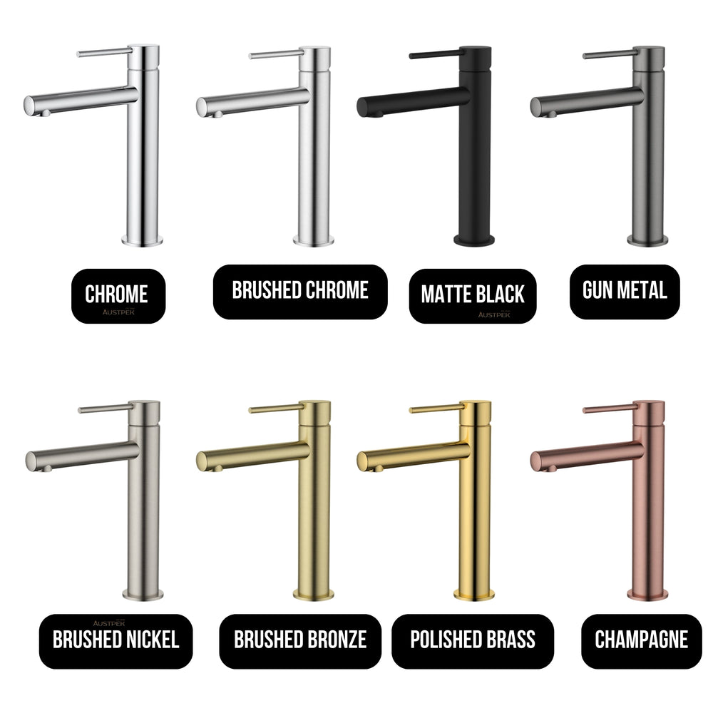 MODERN NATIONAL STAR MINI LEAD FREE MID RISE TALL BASIN MIXER 233MM BRUSHED BRONZE