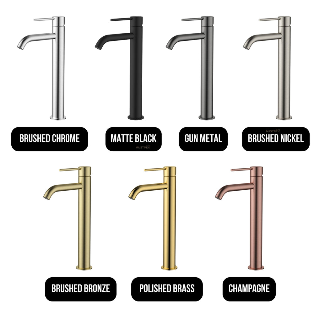 MODERN NATIONAL STAR MINI HIGH RISE LEAD FREE TALL BASIN MIXER 308MM BRUSHED BRONZE