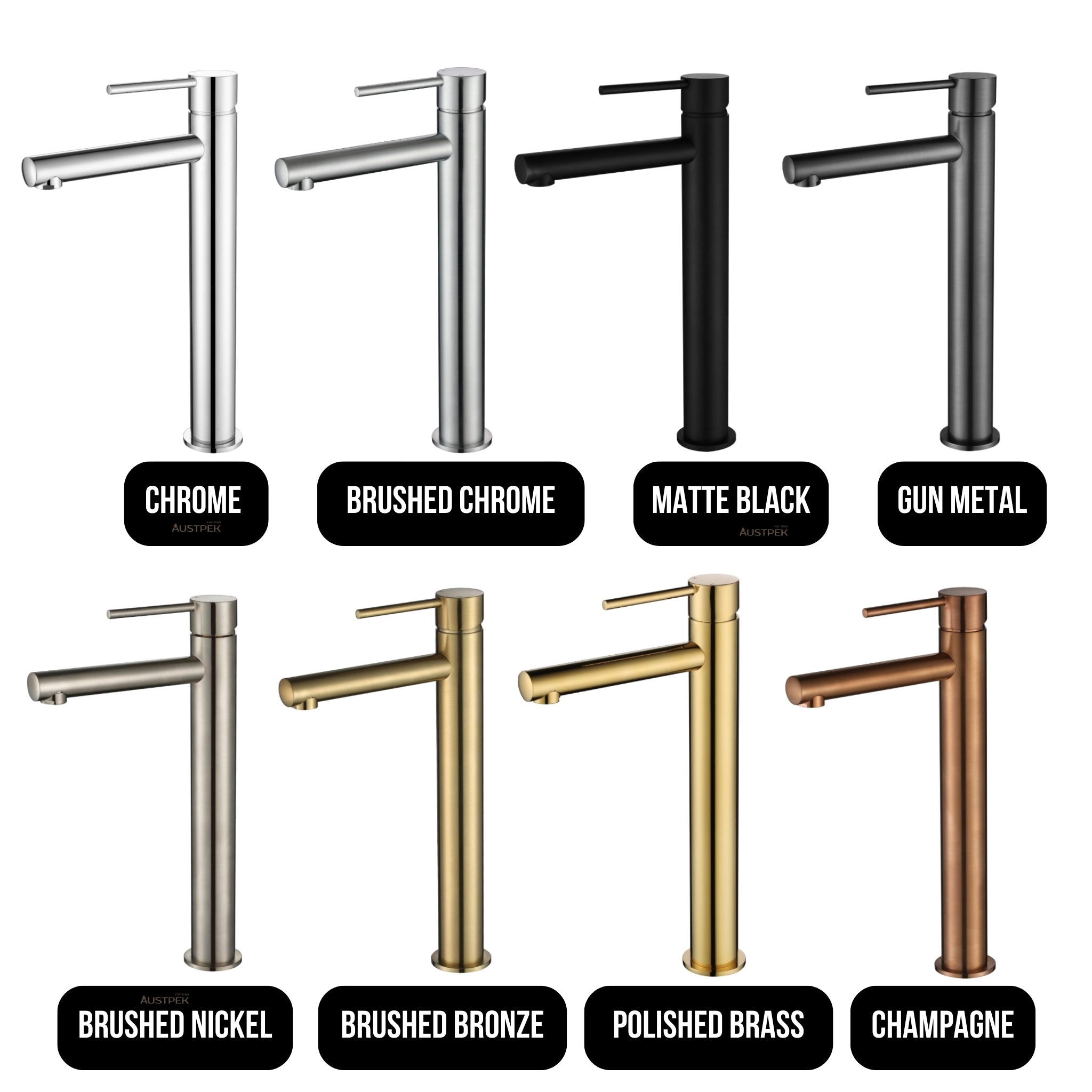 MODERN NATIONAL STAR MINI HIGH RISE TALL BASIN MIXER 308MM BRUSHED BRONZE