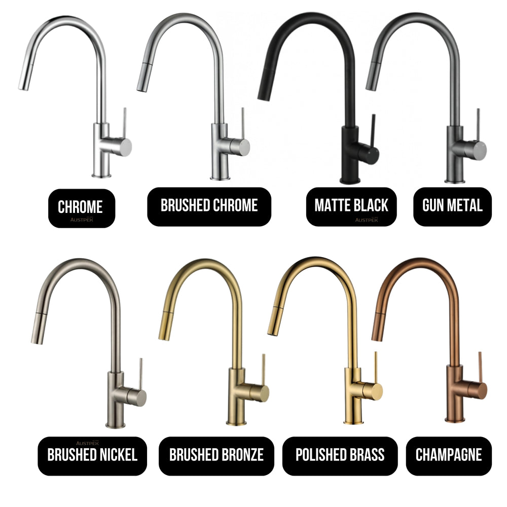 MODERN NATIONAL STAR MINI PULL OUT KITCHEN MIXER 393MM BRUSHED CHROME