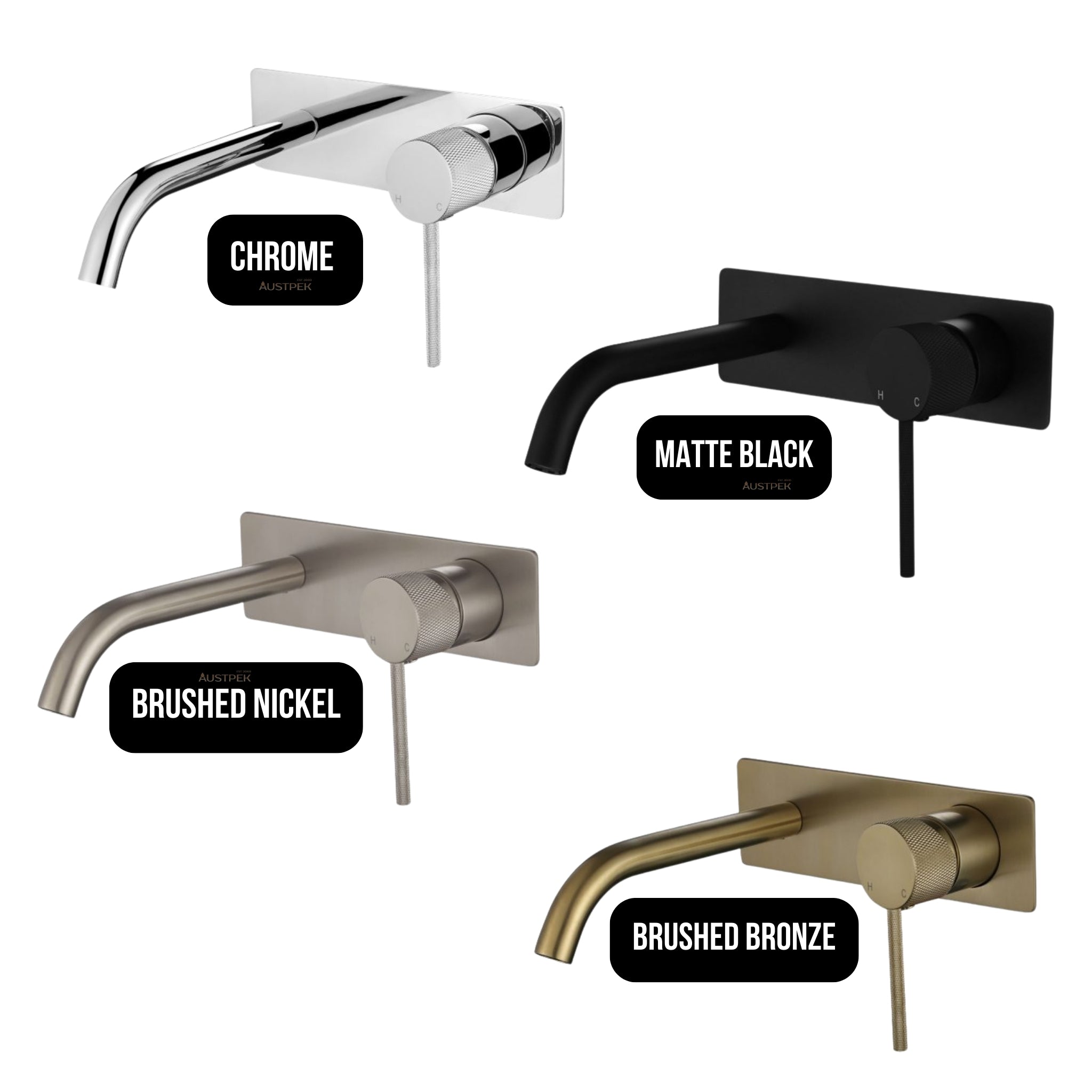 MODERN NATIONAL STAR MINI WALL COMBINATION WITH KNURLED HANDLE 200MM BRUSHED NICKEL