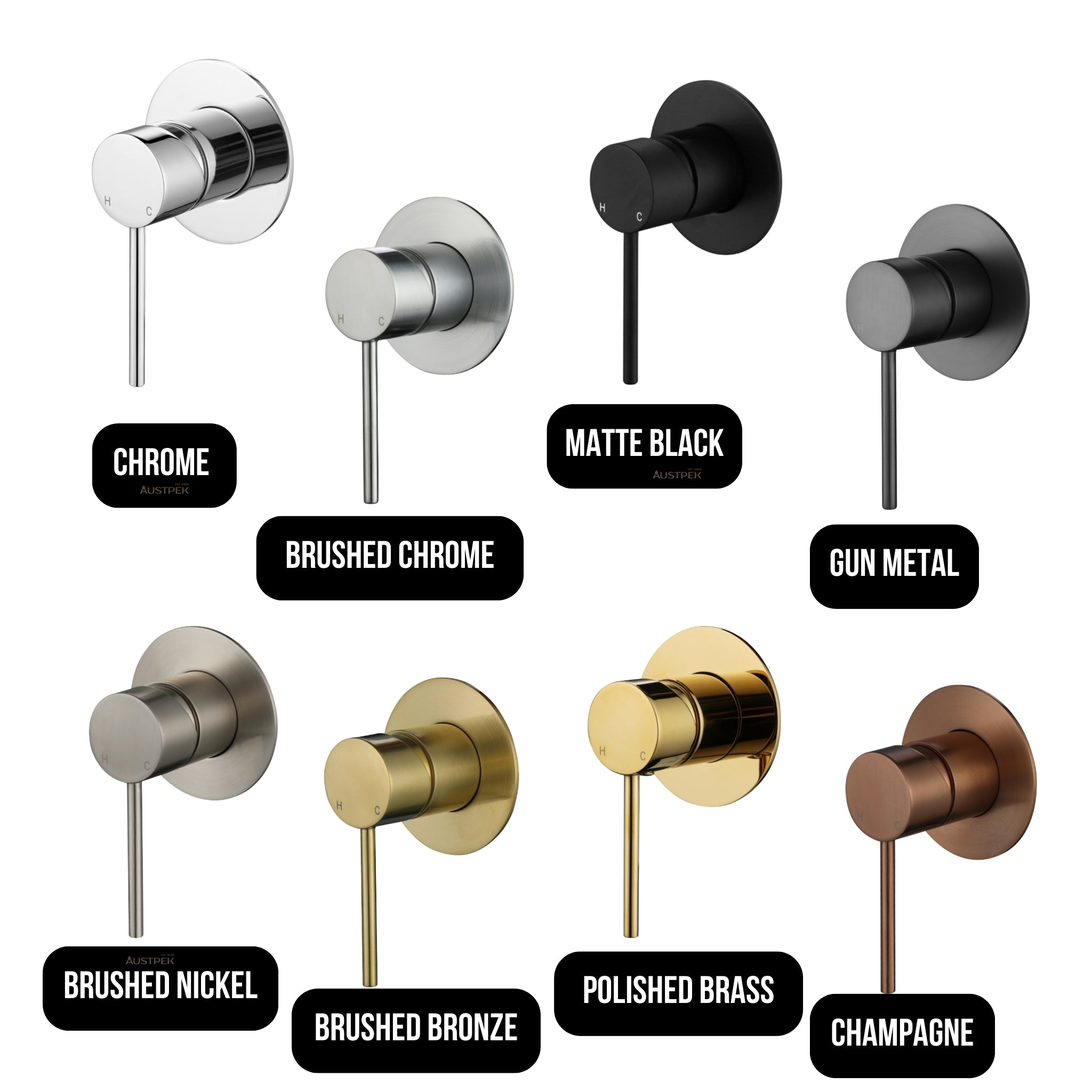 MODERN NATIONAL STAR MINI SHOWER MIXER TRIM KIT WITH UNIVERSAL BODY CHAMPAGNE