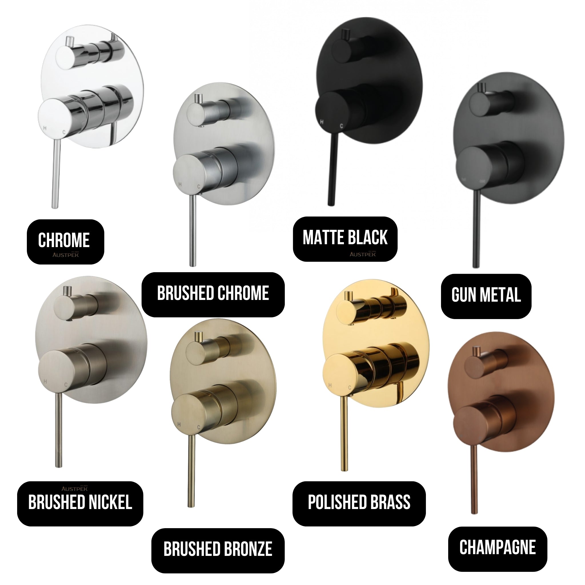 MODERN NATIONAL STAR MINI SHOWER DIVERTER MIXER 130MM CHAMPAGNE