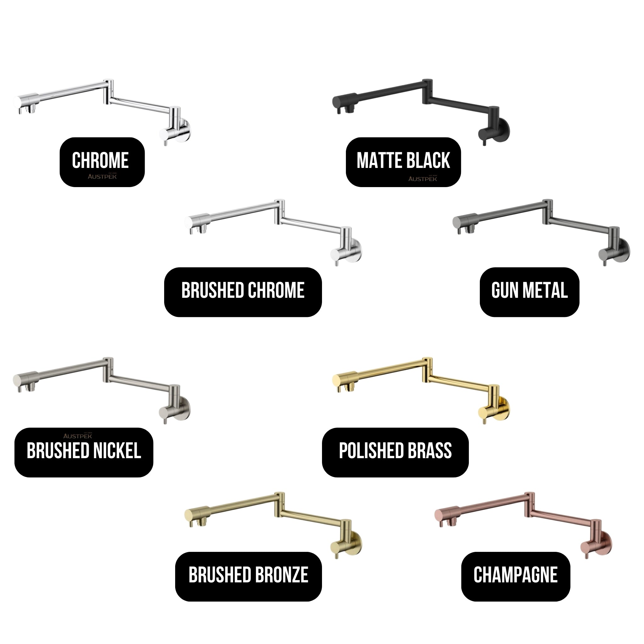 MODERN NATIONAL STAR MINI LEAD FREE KITCHEN POT FILLER 546MM POLISHED BRASS