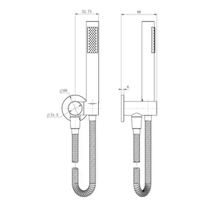 MODERN NATIONAL STAR MINI HAND SHOWER ON BRACKET 265MM ANTIQUE BRASS