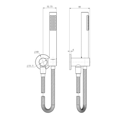MODERN NATIONAL STAR MINI HAND SHOWER ON BRACKET 265MM ANTIQUE BRASS