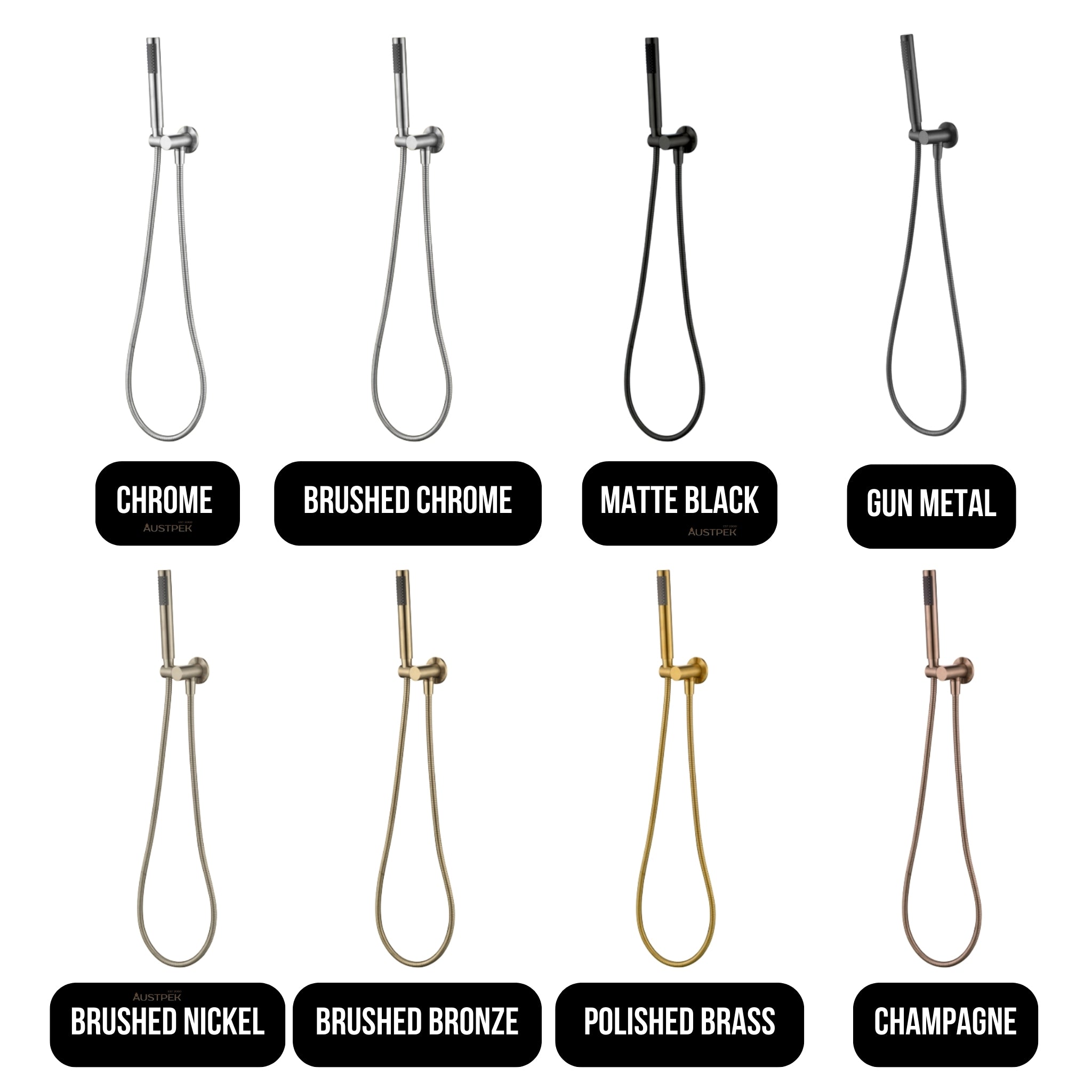 MODERN NATIONAL STAR MINI HAND SHOWER ON BRACKET 265MM GUN METAL