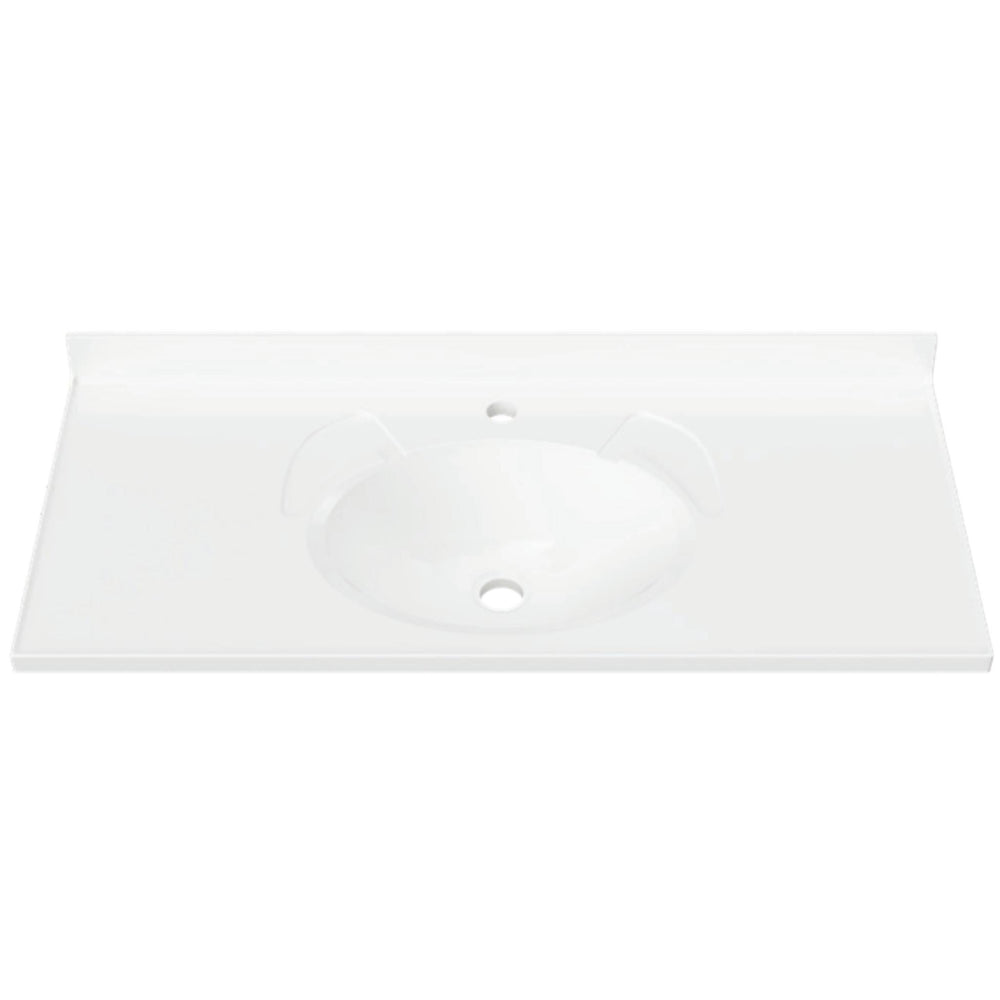 DUROCLASS SUPREME GLOSS WHITE SINGLE BOWL UNDERMOUNT VANITY TOP (MULTIPLE SIZES AVAILABLE)