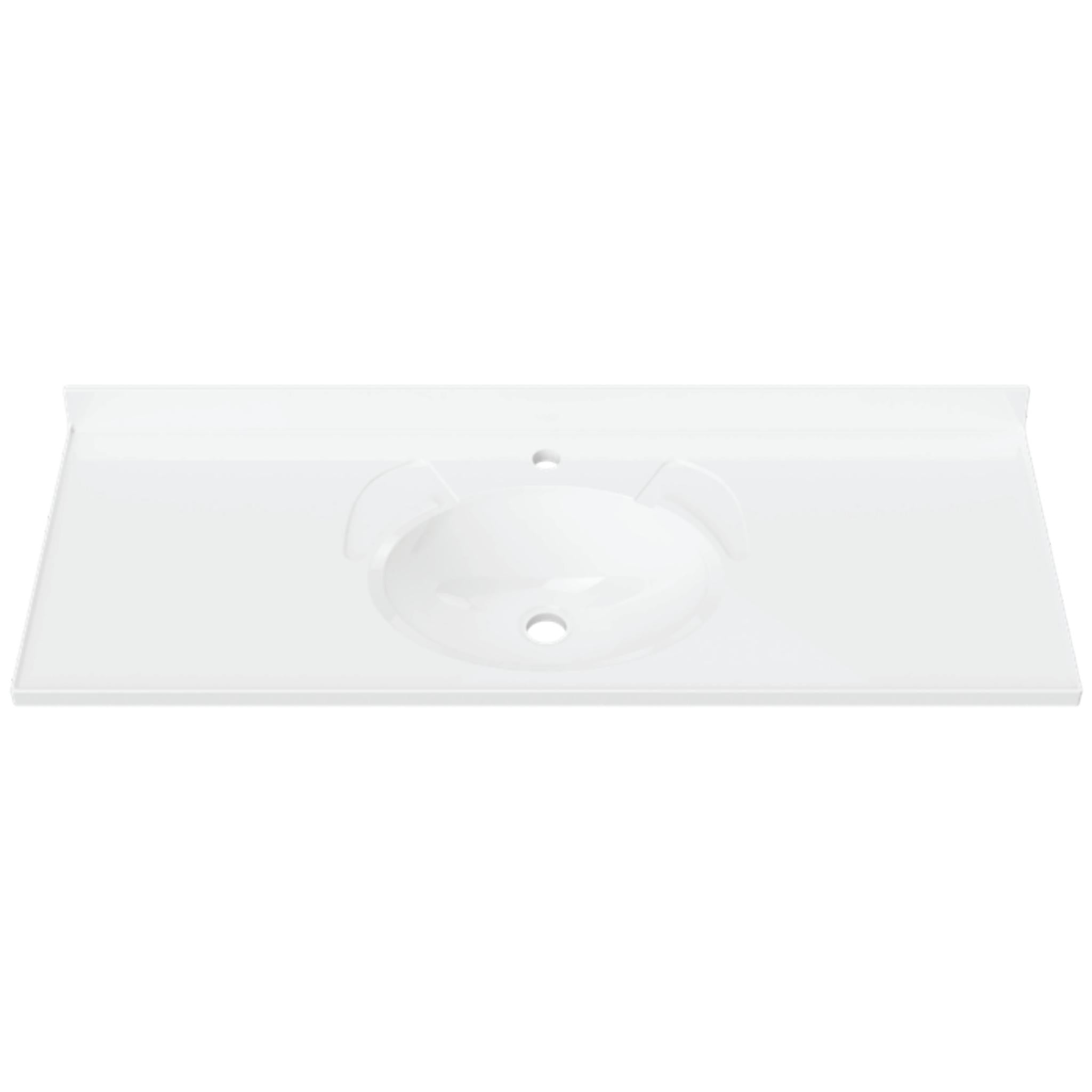 DUROCLASS SUPREME GLOSS WHITE SINGLE BOWL UNDERMOUNT VANITY TOP (MULTIPLE SIZES AVAILABLE)