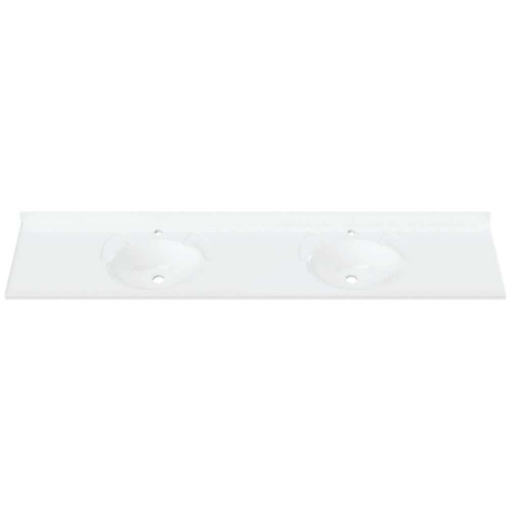 DUROCLASS SUPREME GLOSS WHITE DOUBLE BOWL UNDERMOUNT VANITY TOP (MULTIPLE SIZES AVAILABLE)