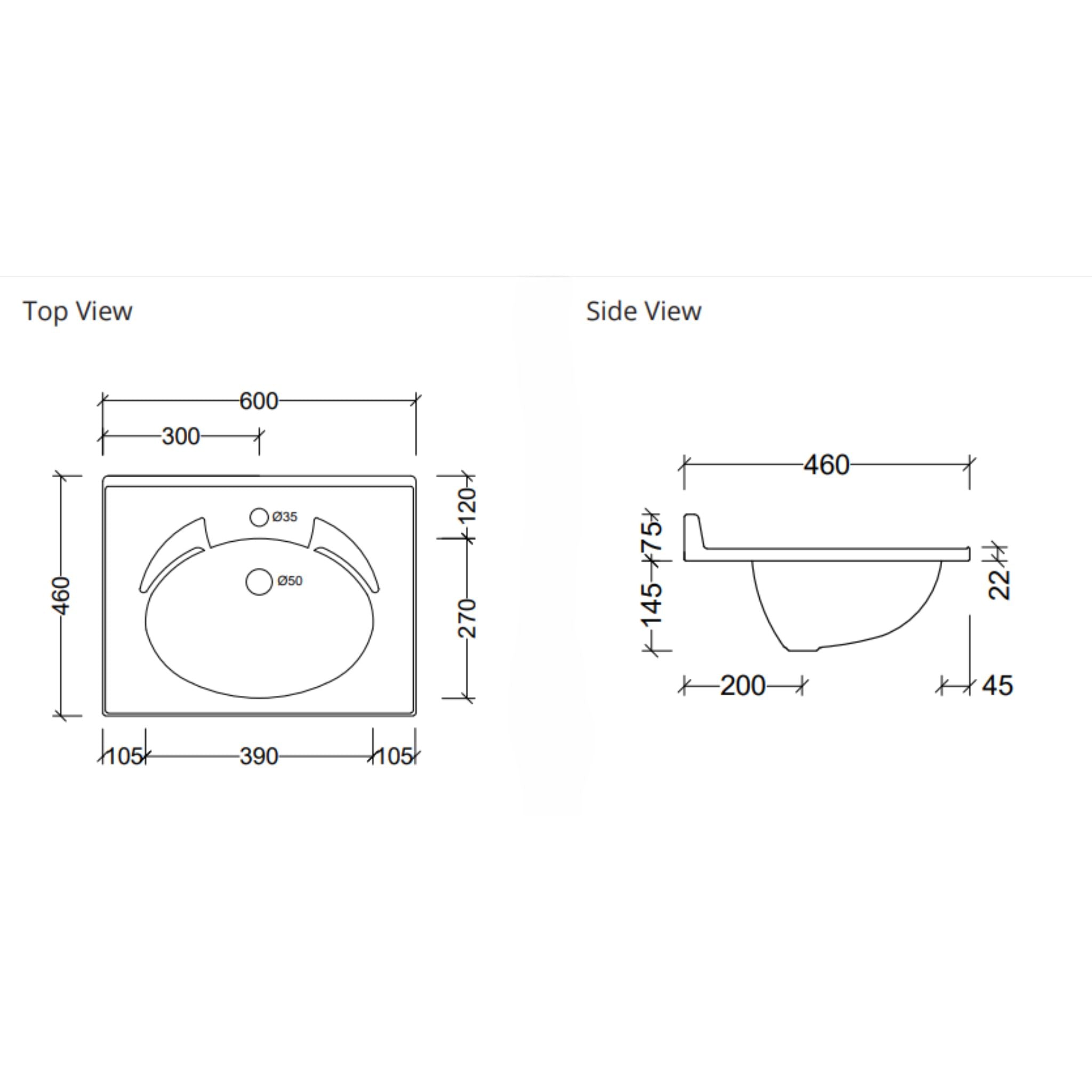 DUROCLASS SUPREME GLOSS WHITE SINGLE BOWL UNDERMOUNT VANITY TOP (MULTIPLE SIZES AVAILABLE)