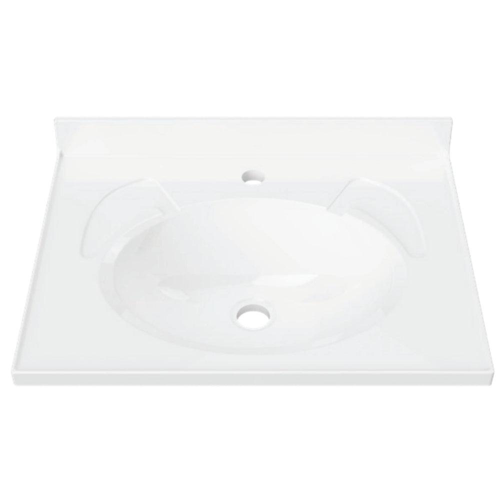DUROCLASS SUPREME GLOSS WHITE SINGLE BOWL UNDERMOUNT VANITY TOP (MULTIPLE SIZES AVAILABLE)