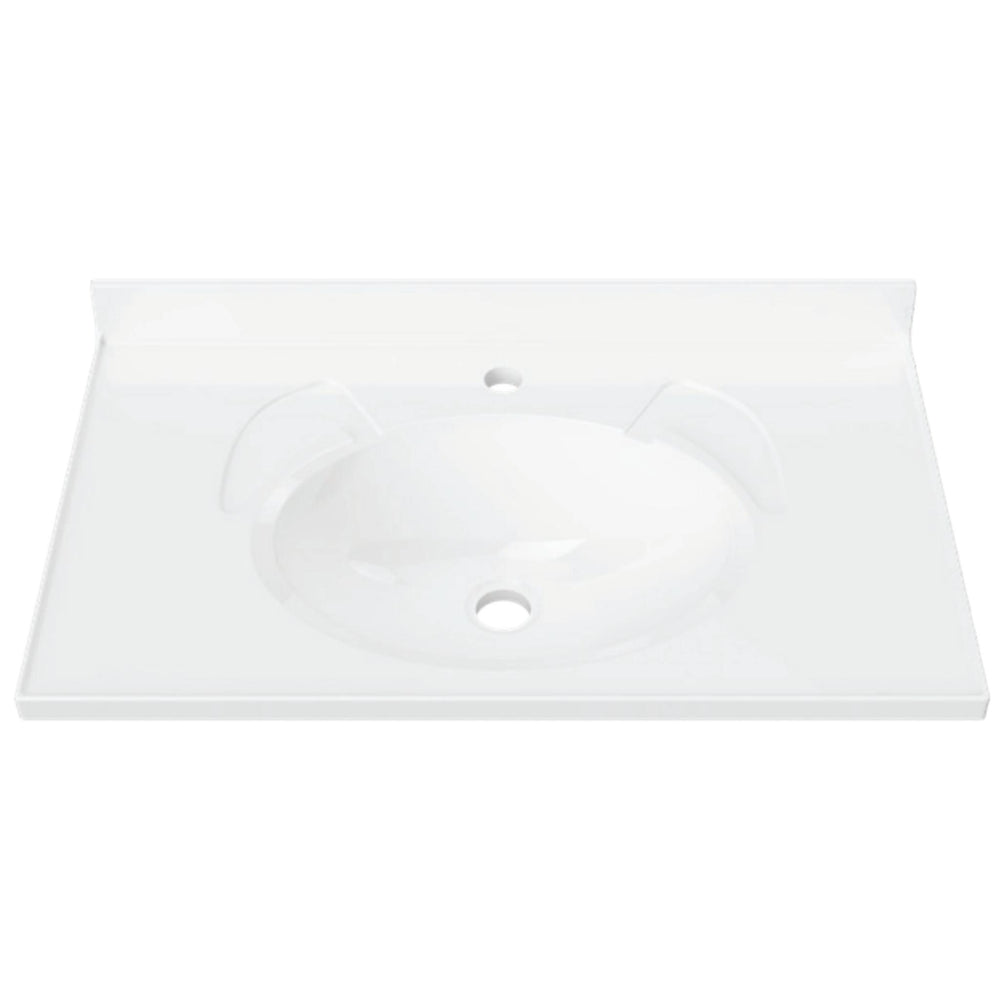 DUROCLASS SUPREME GLOSS WHITE SINGLE BOWL UNDERMOUNT VANITY TOP (MULTIPLE SIZES AVAILABLE)
