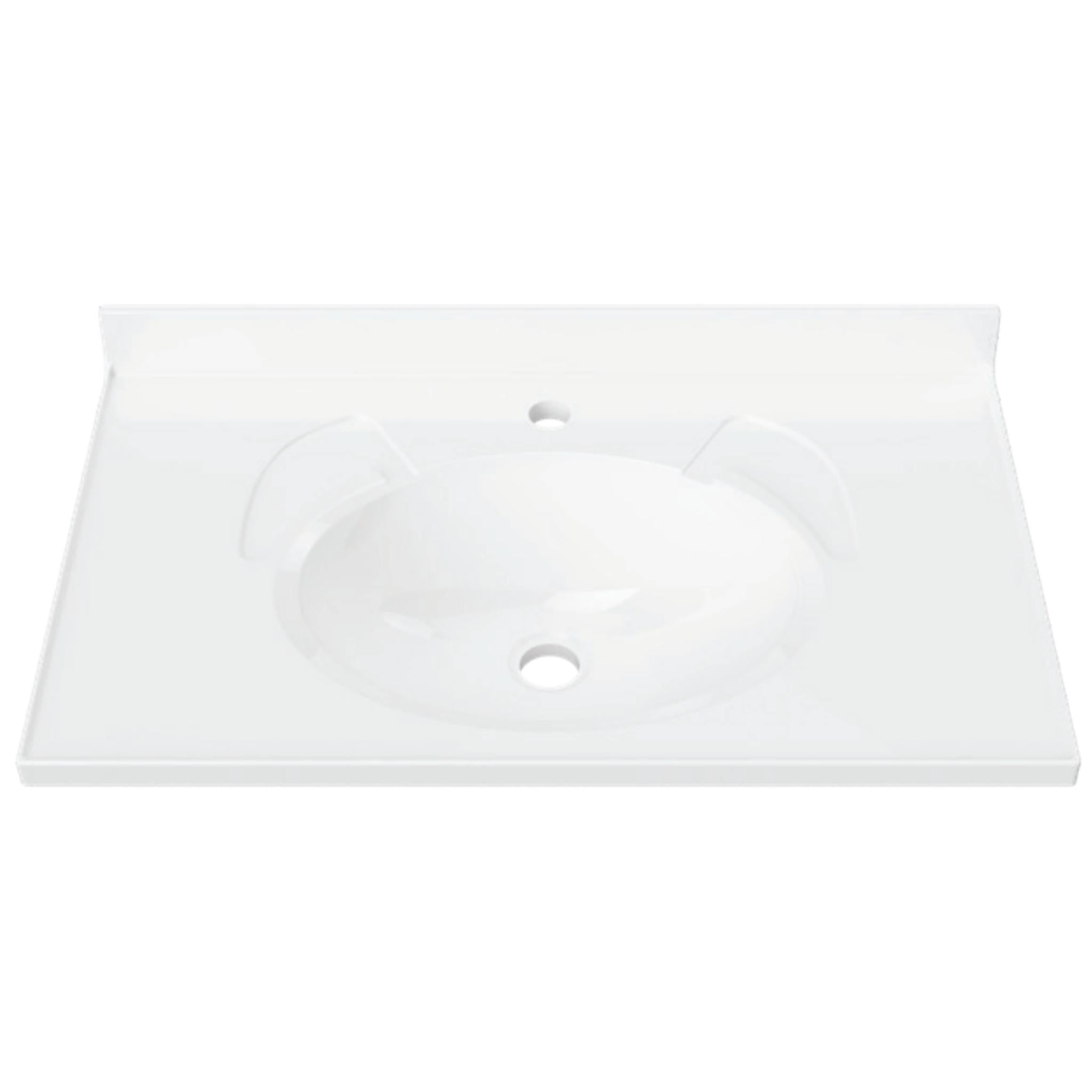 DUROCLASS SUPREME GLOSS WHITE SINGLE BOWL UNDERMOUNT VANITY TOP (MULTIPLE SIZES AVAILABLE)